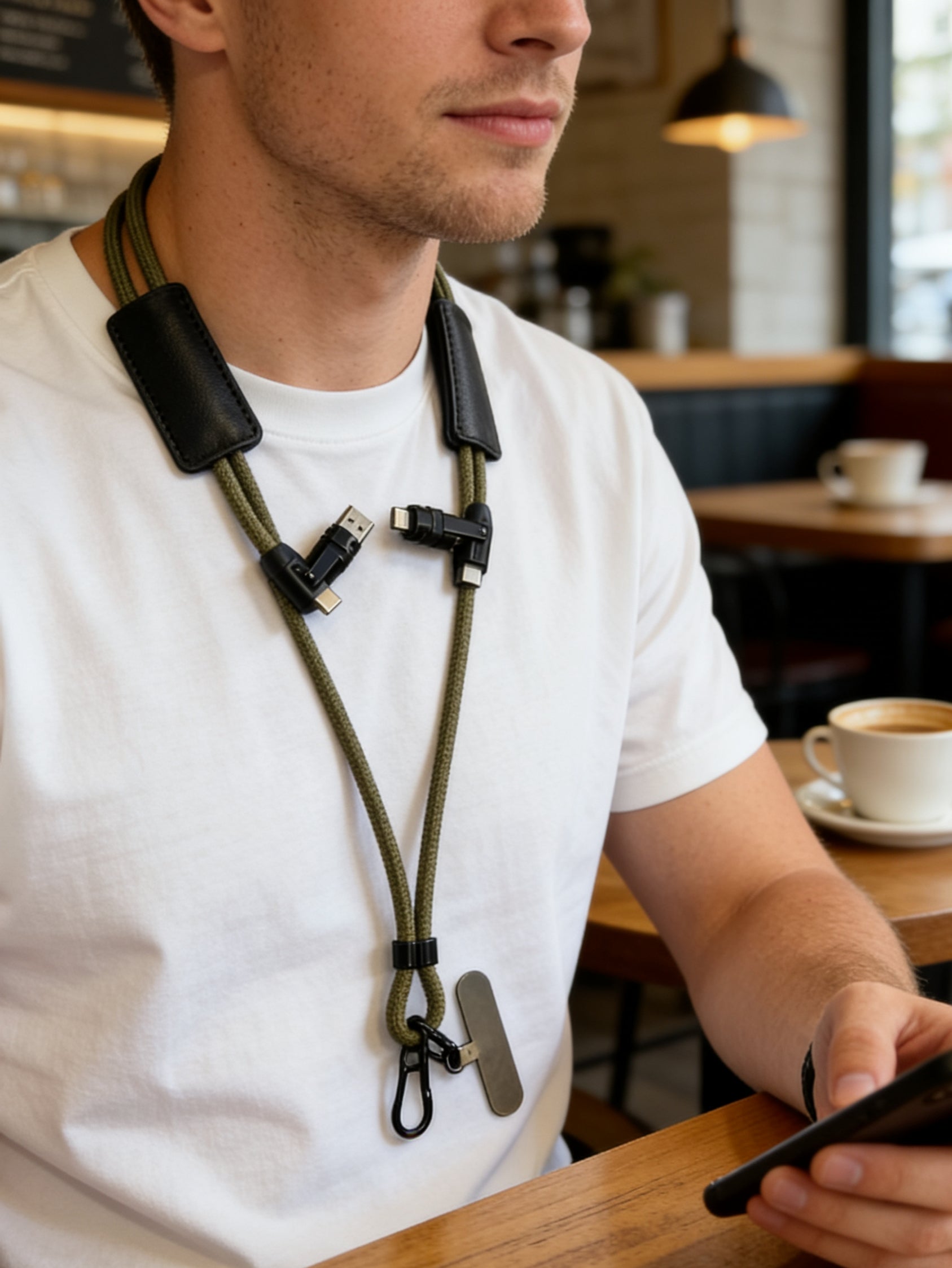 LiteCable: Wearable 6-in-1 240W Lanyard Charging Cable