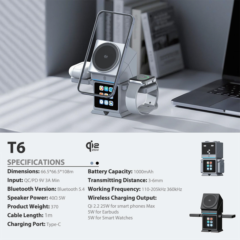 VoltBot Wireless Charging Robot with PD 45W USB-C GaN Charger Combo