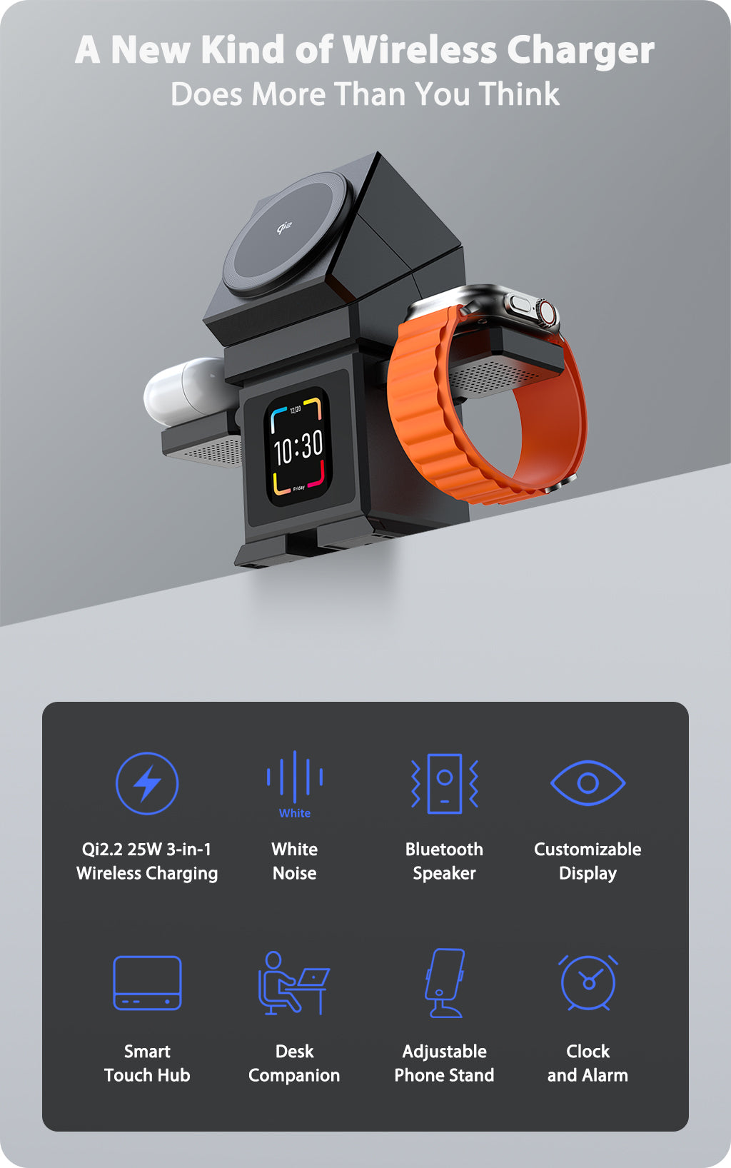 VoltBot Wireless Charging Robot with PD 45W USB-C GaN Charger Combo